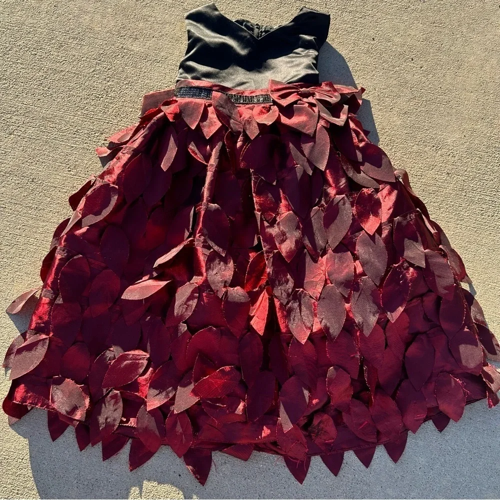 Kids Leafy Dress in Black and Red  PM6